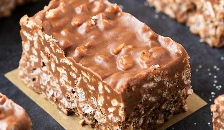 Barres croquantes au chocolat et au beurre d’arachide